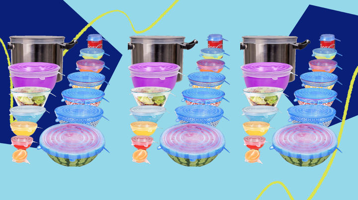 For leftovers, these silicone stretch lids will help food stay fresh without cluttering your kitchen cabinets.