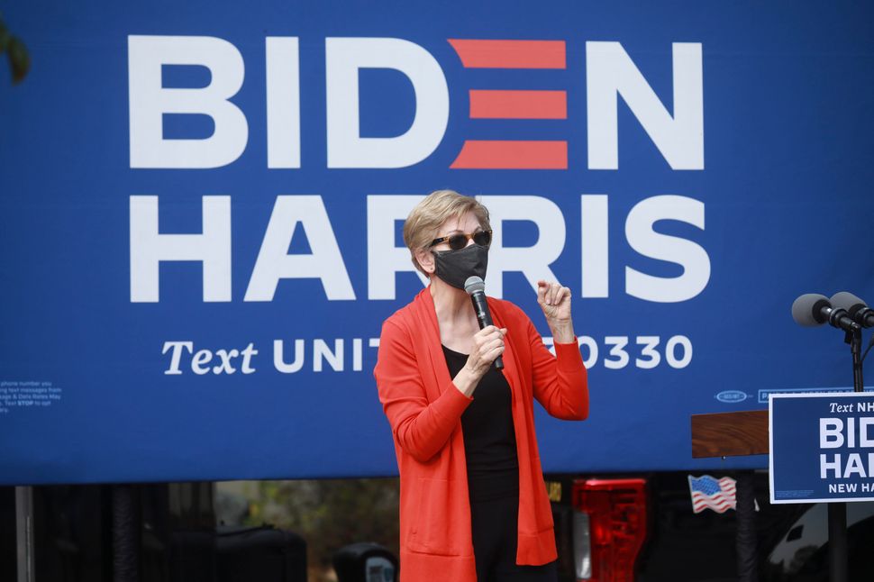Sen. Elizabeth Warren of Massachusetts campaigned for Democratic presidential nominee Joe Biden earlier this month. Warren, w