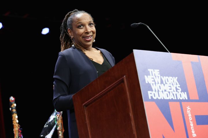 “This is far more serious than a lot of people think,” said Kimberlé Crenshaw, a law professor at UCLA and Columbia Law School, shown here speaking at a women's forum in 2018.