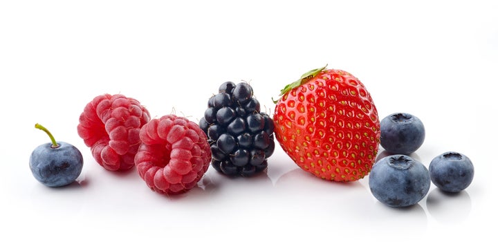 fresh berries isolated on white background