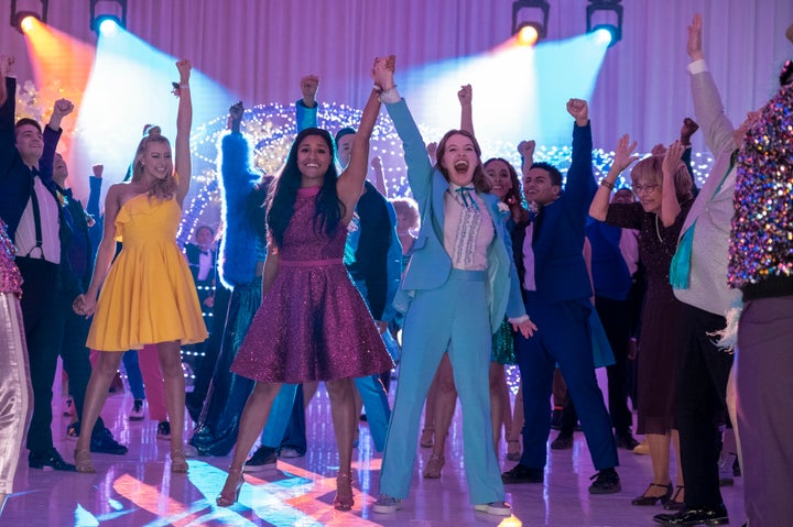 Based on the 2018 Broadway musical, "The Prom" was loosely inspired by a number of real-life cases in which LGBTQ teens were banned from attending dances and other school events with same-sex dates.