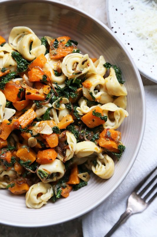 Warm Roasted Butternut Squash and Kale Tortellini Salad from Supper With Michelle