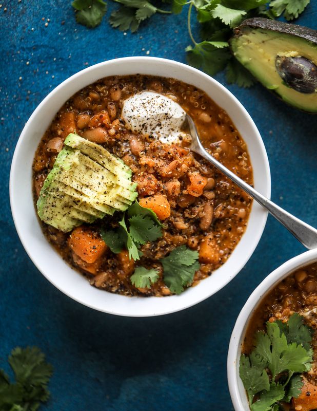 Butternut Squash Quinoa Chili from How Sweet Eats