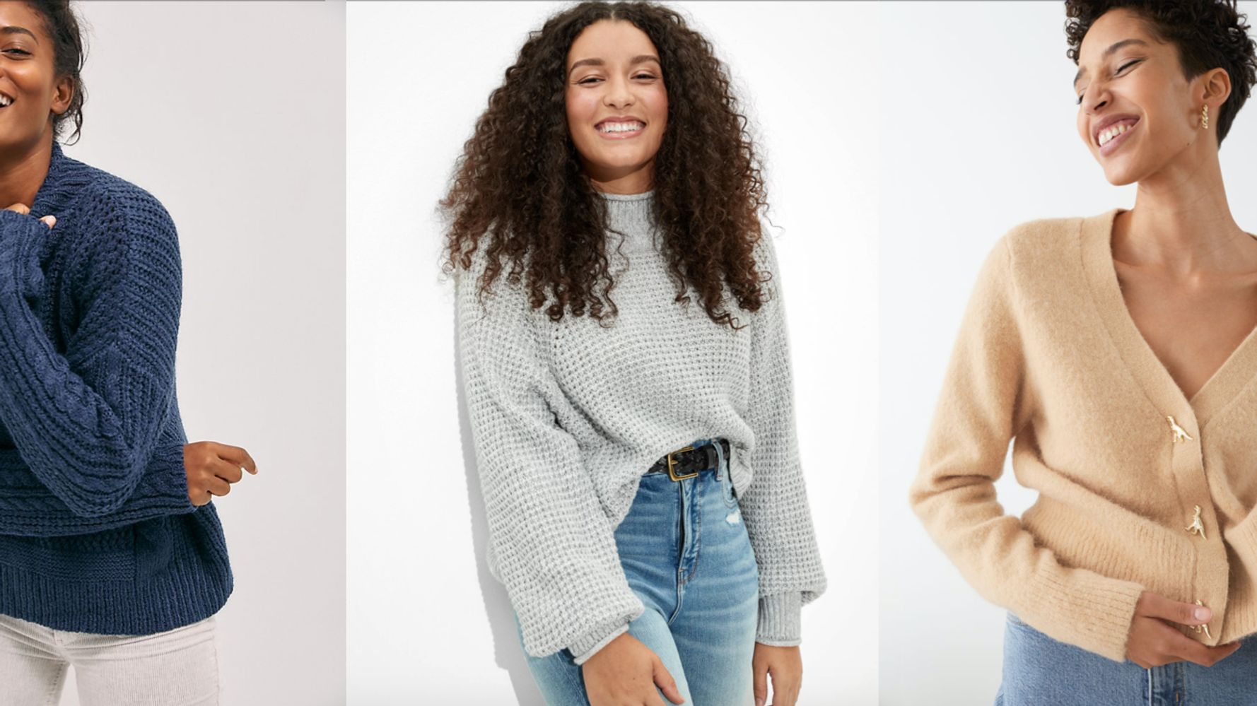 Tweed Knit Oversized Cropped Pullover - Ready-to-Wear