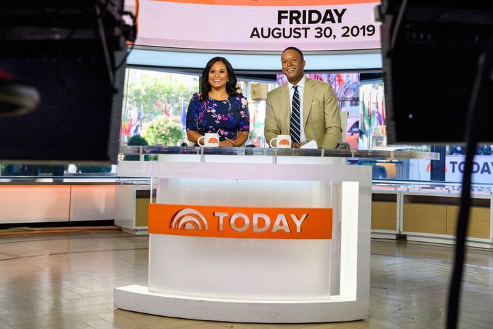 Kristen Welker and Craig Melvin on the set of 'Today'. 