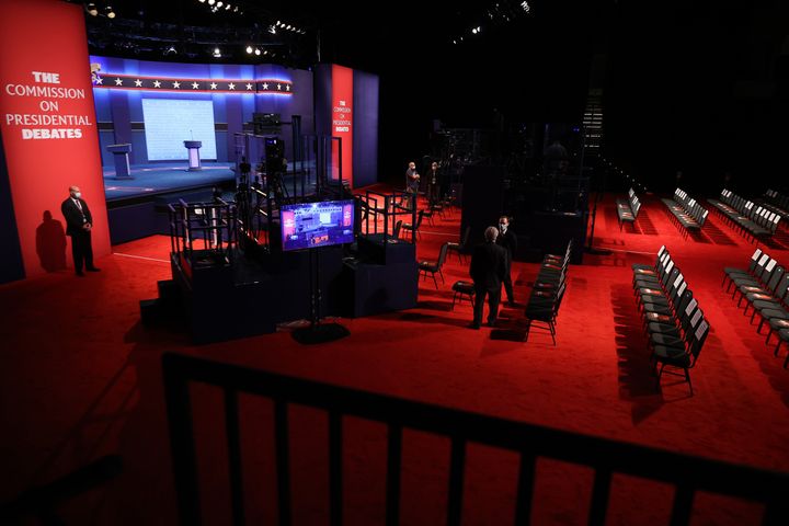 テネシー州のナッシュビルで開かれる最後の大統領選討論会=<br>2020年10月22日