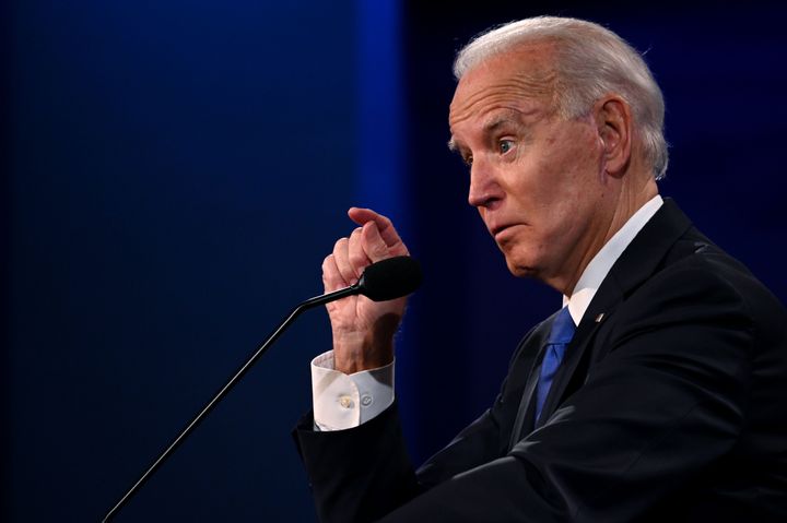 Joe Biden speaks during the final presidential debate at Belmont University in Nashville, Tennessee, on Oct. 22, 2020. 