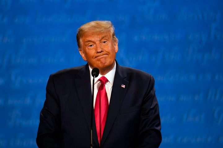 US President Donald Trump during the final presidential debate on October 22, 2020, at Belmont University in Nashville.