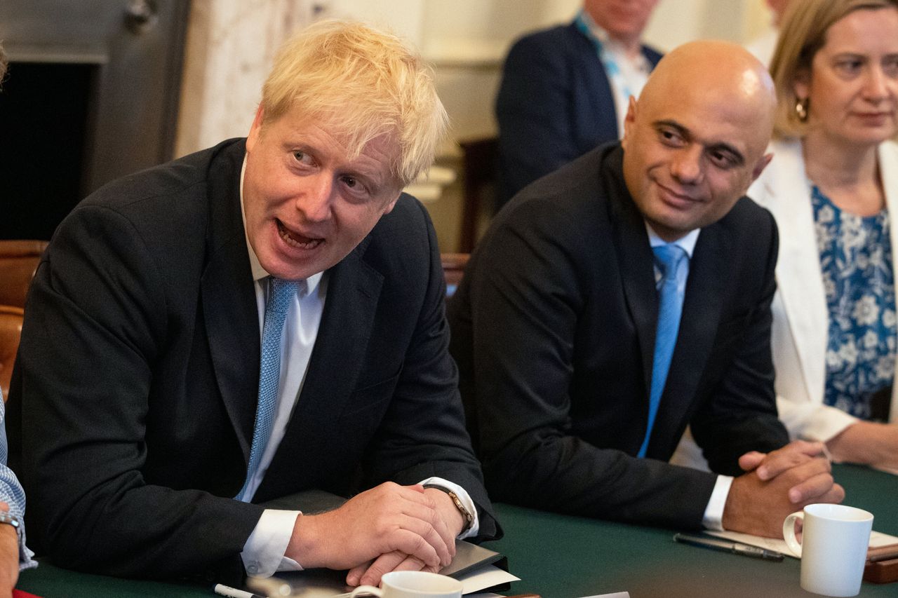 "Britain is better off with Biden": British Prime Minister Boris Johnson, left, with Sajid Javid.