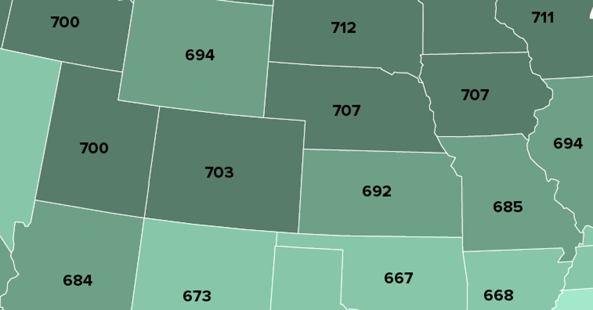 What's The Average Credit Score In America By State? This Map Breaks It ...
