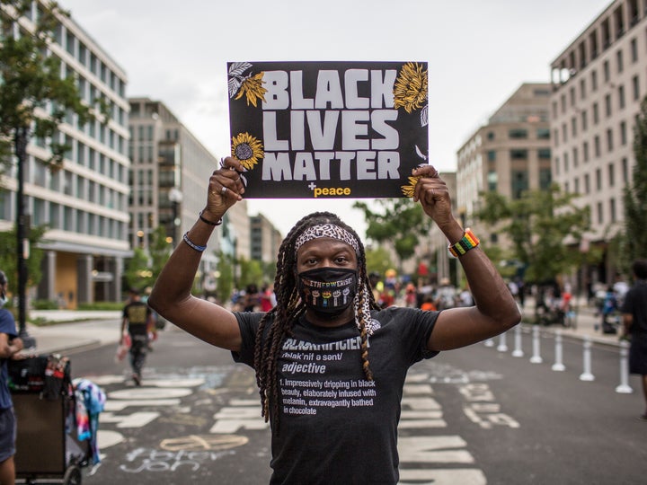 A demonstrator in Washington this summer.