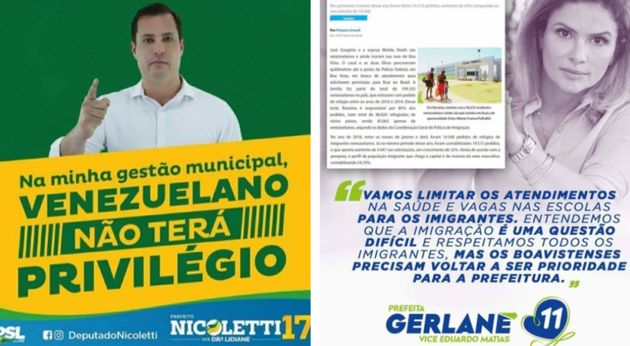 Propaganda eleitoral de candidatos do PSL e PP à Prefeitura de Boa Vista em