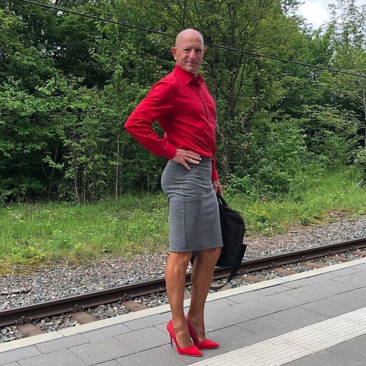 The story of an American man in his 60s who insists on high heels and  skirts,