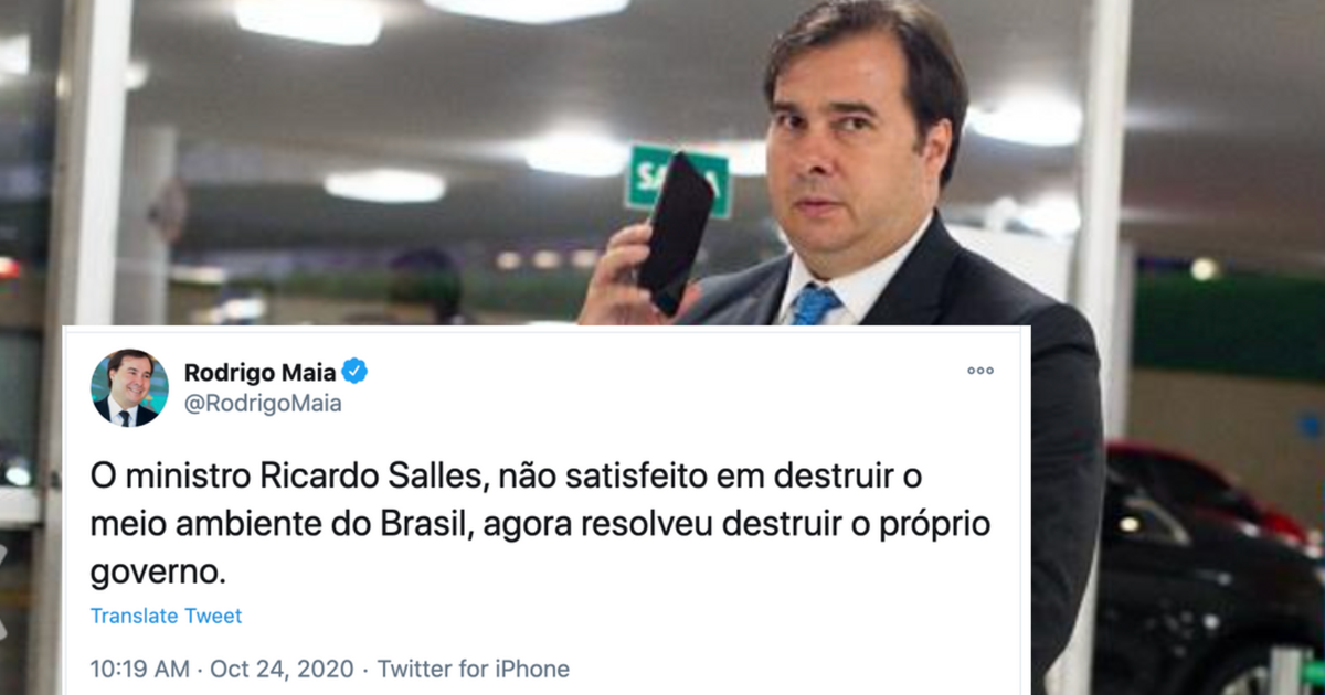 Maia sobre Salles: Não satisfeito em destruir o meio ambiente, resolveu destruir o governo | HuffPost Brasil