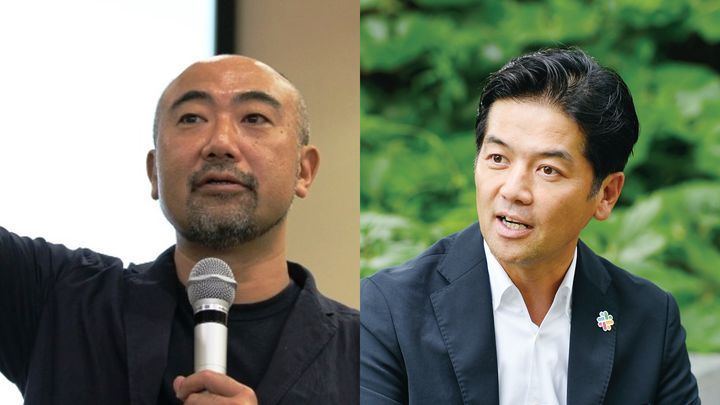 （左）一橋ビジネススクールの楠木建教授、（右）Slack日本法人代表 佐々木聖治氏 対談は、オンラインで実施