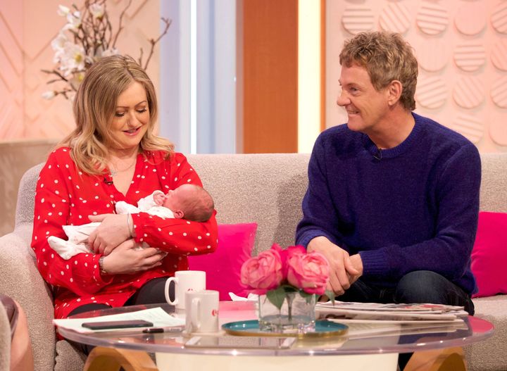 Amelia and Matthew Wright with their daughter, Cassady, shortly after her birth in 2019