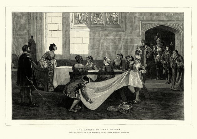 Γκραβούρα που απεικονίζει τη σύλληψη της Αν Μπολέιν.