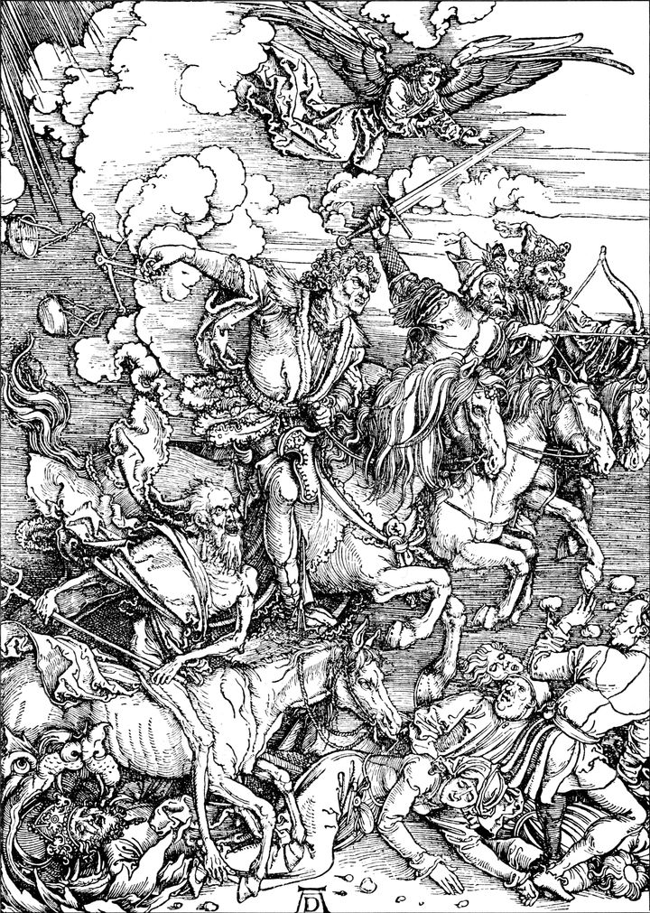 Albrecht Durer's "Four Horsemen" of his Apocalypse series (1498)