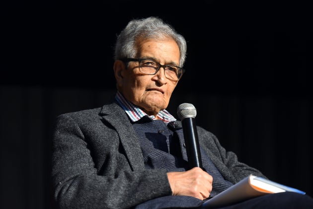 Economist Amartya Sen releases his book A Quantum Leap in the Wrong Direction at Alliance Francaise,...