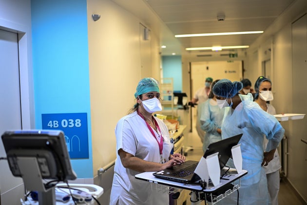 Des soignants à l'hôpital de Gonesse le 22 octobre 2020.