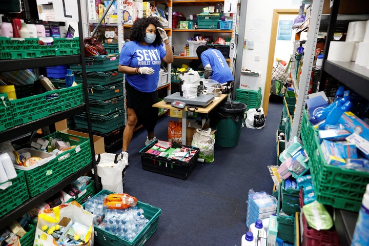 Volunteers at the North Enfield Foodbank Charity.