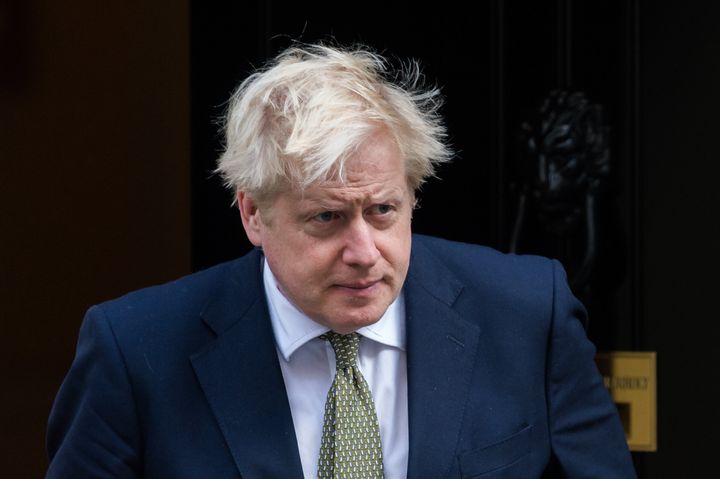 Boris Johnson leaves 10 Downing Street.