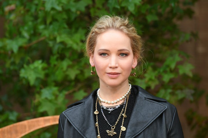 Jennifer Lawrence at Paris Fashion Week last year