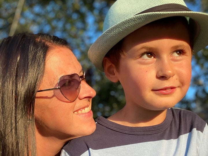 The writer, left, and her son, Isaiah.