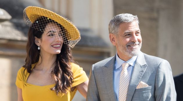 Amal y George Clooney en el castillo de Windsor en la boda de los duques de