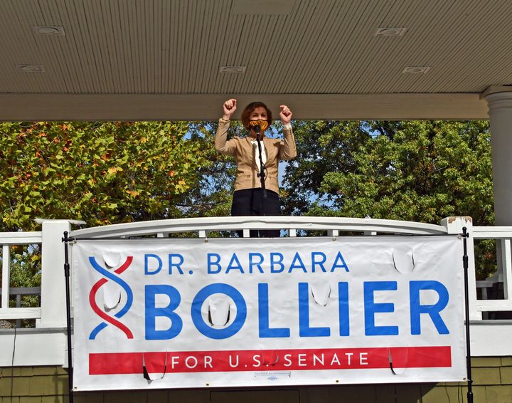 Dr. Barbara Bollier, Democratic Senatorial candidate, campaigns for retiring Republican Senator Pat Roberts' seat, in Emporia