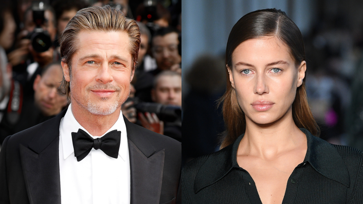 El actor Brad Pitt y la modelo Nicole Poturalski.