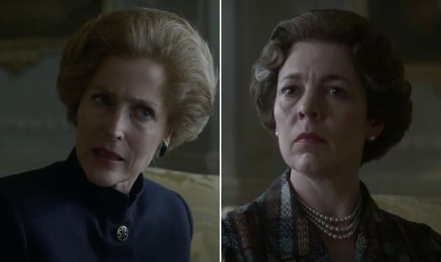 Gillian Anderson and Olivia Colman in The Crown