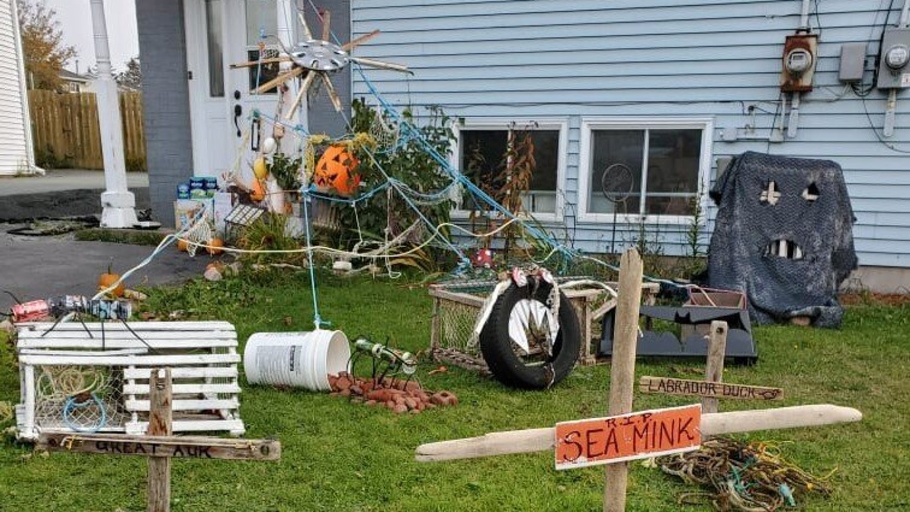 This Nova Scotia Woman Transforms Ocean Trash Into Halloween Decor