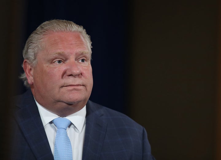 Premier Doug Ford holds his daily press briefing in Toronto on June 25, 2020.