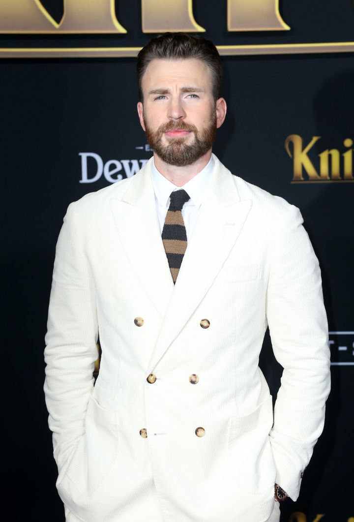 Hollywood star Chris Evans at the premiere of his film Knives Out