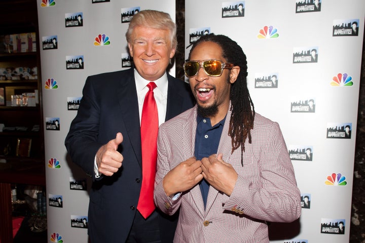 Donald Trump and Lil Jon attend the "All Star Celebrity Apprentice" red carpet event in 2013.