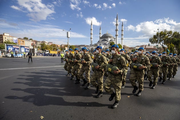 Στιγμιότυπο από την εθνική εορτή της Τουρκίας στις 29 Οκτωβρίου 2020.