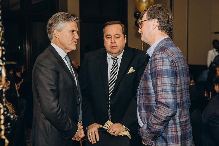 Ontario Finance Minister talks with Charles McVety in November 2019.