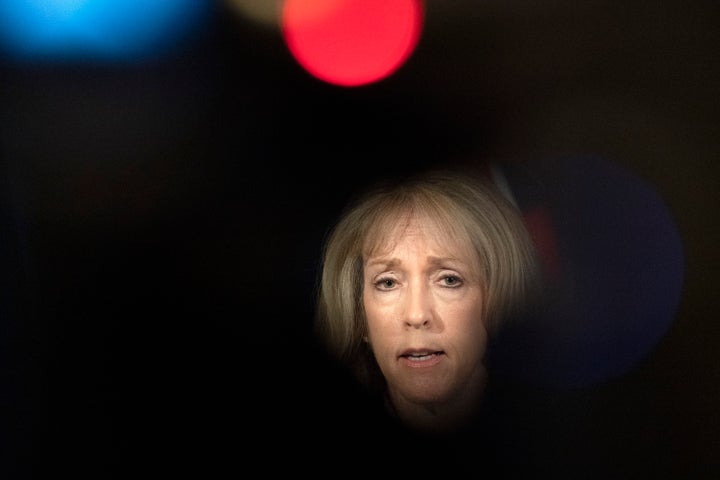 Ontario Minister of Long-Term Care Merrilee Fullerton answers questions during a press conference in Toronto on May 28, 2020.