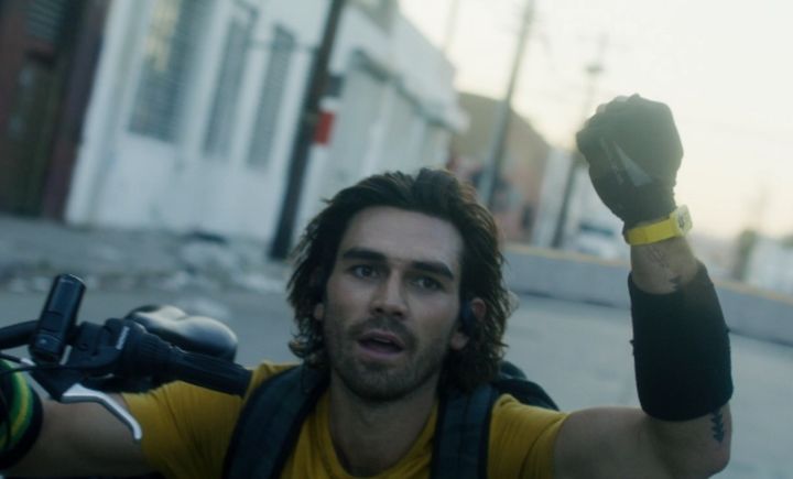 KJ Apa is pictured in a still from the trailer for "Songbird."