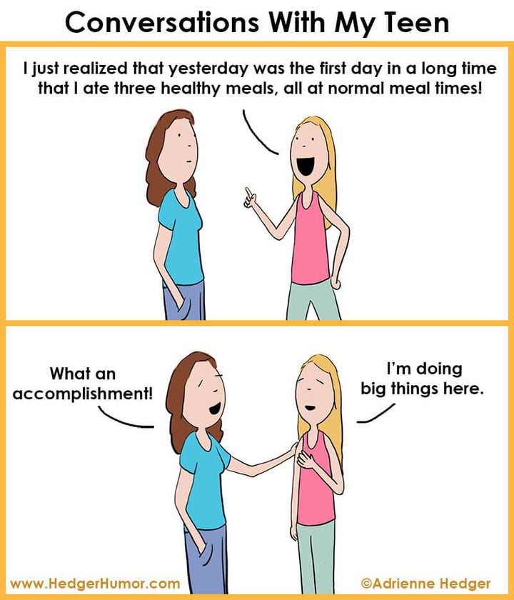 These days, eating meals at normal times is an accomplishment.