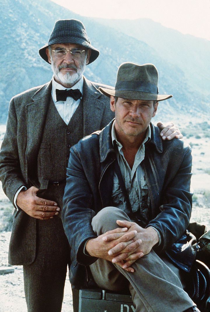 (L-R) Sean Connery and Harrison Ford