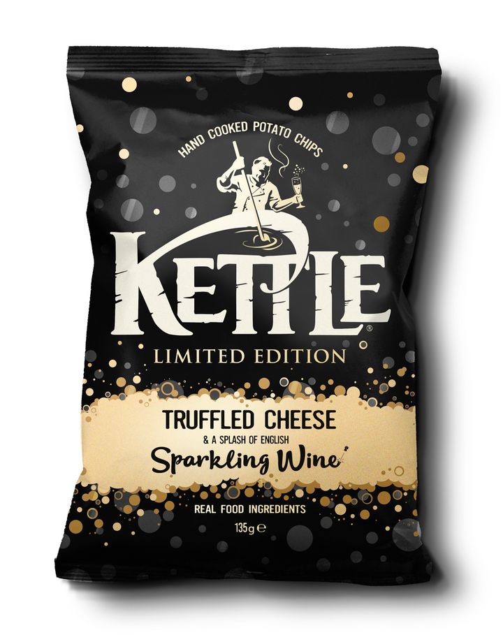 Kettle limited edition Christmas truffle cheese and sparkling wine