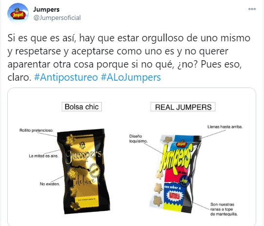Captura del tuit de Jumpers.