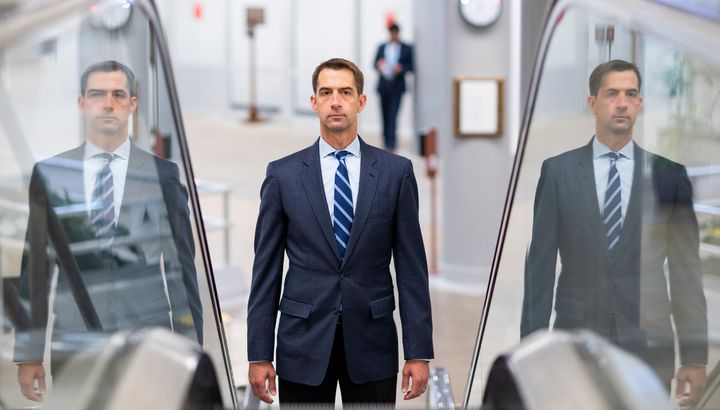 Sen. Tom Cotton (R-Ark.) has staked out even more extreme "law and order" positions than President Donald Trump has.