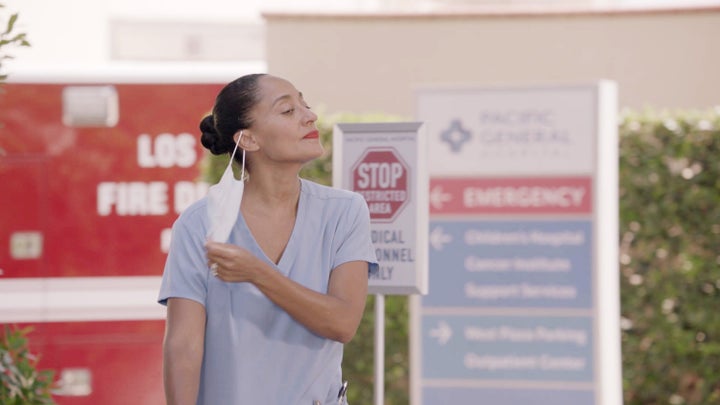 The season premiere of "black-ish" shows how the pandemic affects Dr. Rainbow Johnson (Tracee Ellis Ross) and her family. 