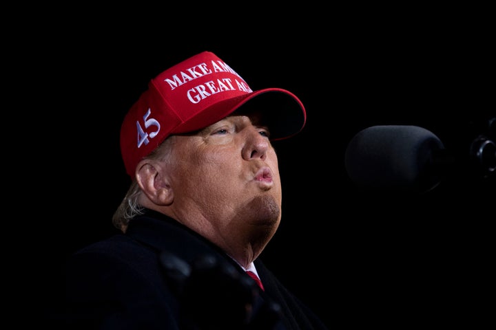 Trump speaks during his final Make America Great Again rally.