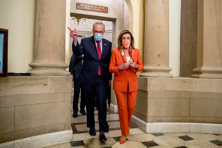Senate Minority Leader Chuck Schumer (D-N.Y.), walking in the Capitol last summer with House Speaker Nancy Pelosi (D-Calif.), is in line to replace Sen. Mitch McConnell (R-Ky.) as Senate majority leader.