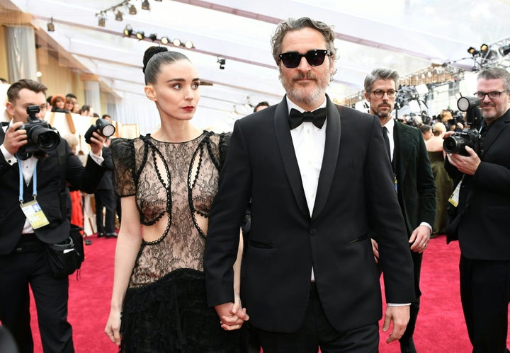 Joaquin Phoenix and Mara Rooney at the 92nd Oscars on Feb. 9.