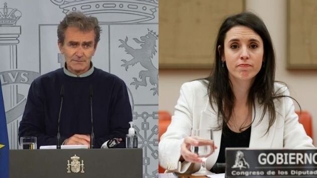 Fernando Simón e Irene Montero.
